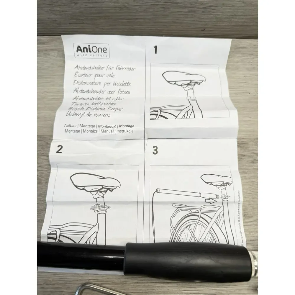 Ani One Dog Bike Leash Hands Free Quick Connect Buffer Rope Black Medium Large